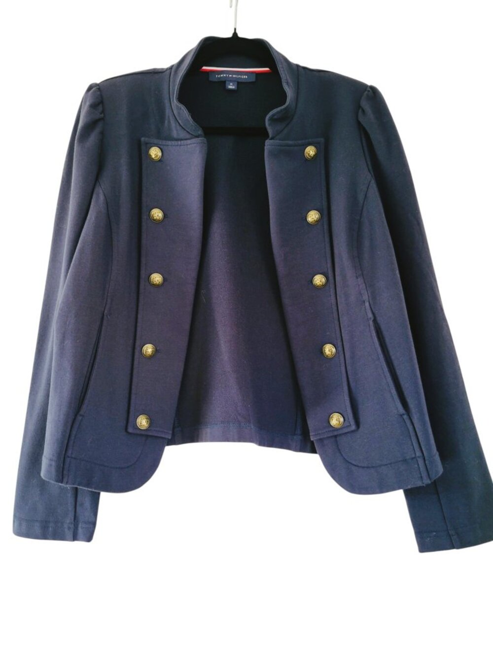 Tommy Hilfiger Military Band Jacket Polished Tailored Cotton Workwear Layering M